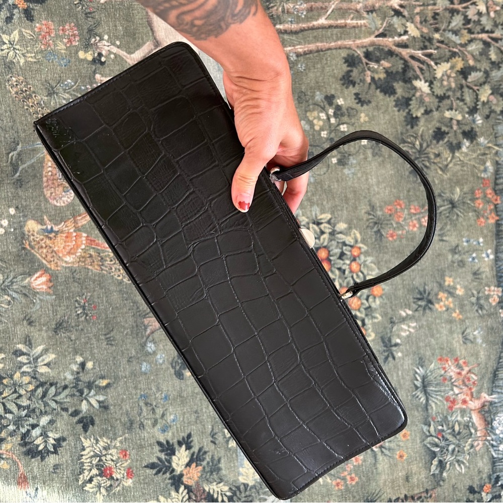 Vintage Black crocodile Gioe clutch